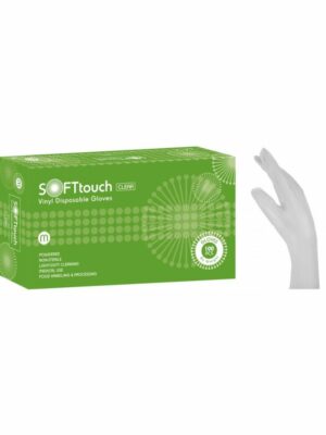 Soft Touch Γάντια Βινυλίου με πούδρα Λευκό (100τμχ)