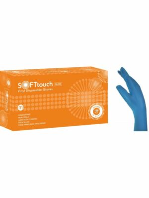 Soft Touch Γάντια Βινυλίου χωρίς πούδρα Μπλε (100τμχ)