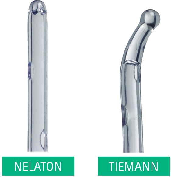 Ένας καθετήρας Nelaton και ένας καθετήρας Tiemann