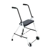 Mobiak 2-Wheel Folding Walker - Indoor Steel Rollator with Seat 5kg | 136kg Capacity