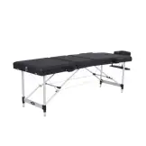 Mobiak Folding Massage Table 3 Sections Aluminum 60cm Black with Accessories - 200kg Capacity