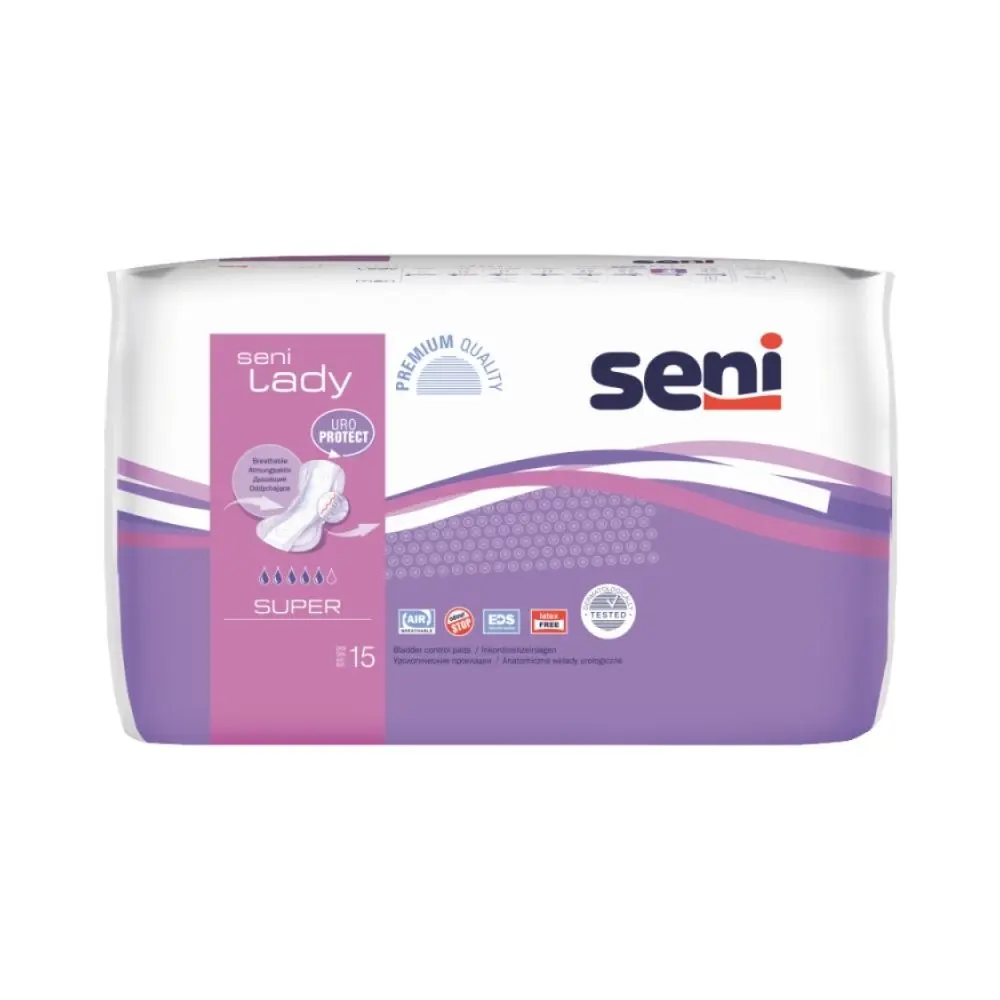 Seni Lady Plus bladder control  20.5cm x 42cm (pack of 15)