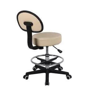 Tabouret à roulettes avec dossier | MOBIAK | Noir