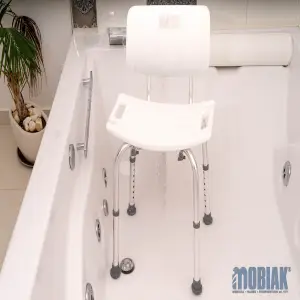 Καρέκλα Μπάνιου με Πλάτη, Ρυθμιζόμενη 35–50 cm – MOBIAK