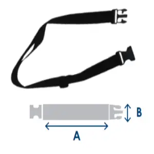 Rullstolsbälte med clips 80–140 cm