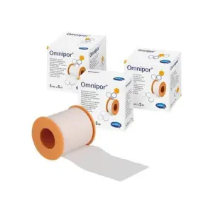 Omnipor fastening tapes from white non-woven material 2,5cmx9,2m