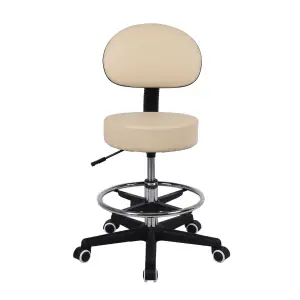 Tabouret à roulettes avec dossier | MOBIAK | Noir