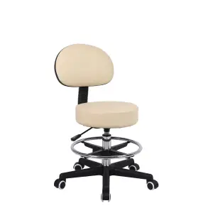 Tabouret à roulettes avec dossier | MOBIAK | Noir