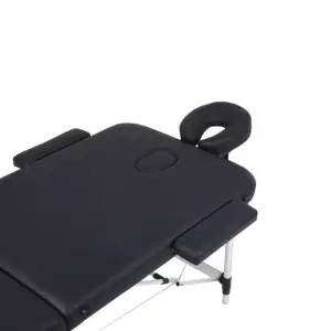 Mobiak Professional Folding Massage Table 2 Sections Aluminum 70cm Black - 200kg Capacity