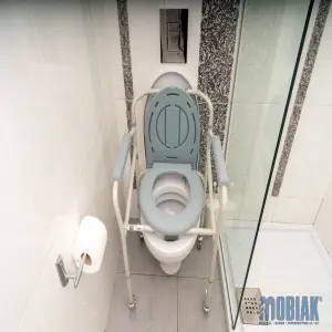 Chaise percée pliante à roulettes 3-en-1, 120 kg | MOBIAK