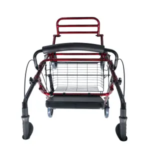 Rollator Walker Cherry 2-in-1, Burgundy, 120 kg – MOBIAK