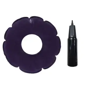 Inflatable Ring Cushion Velour, Blue, with Pump