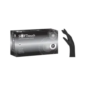 Bournas Medical Soft Touch Γάντια Λάτεξ Χωρίς Πούδρα Μαύρα M (100τμχ)