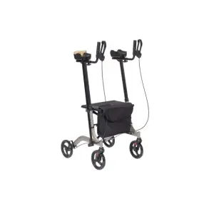 Mobiak Aluminum Rollator with Forearm Support & Seat - Heavy Duty Walker for Elderly 300lbs