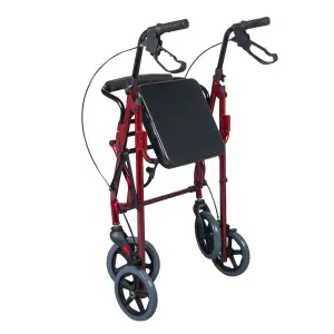 Rollator Walker Cherry 2-in-1, Burgundy, 120 kg – MOBIAK