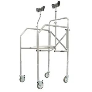 Mobiak I-STAND Walker with Axillary Supports & Seat - Rollator for Tall Users 113-160cm | 120kg