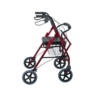 Rollator Walker Cherry 2-in-1, Burgundy, 120 kg – MOBIAK