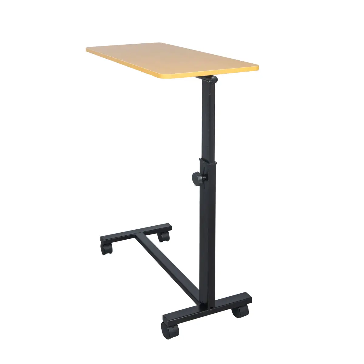 Overbed Table on Wheels, Fixed Top, Wooden | MOBIAK