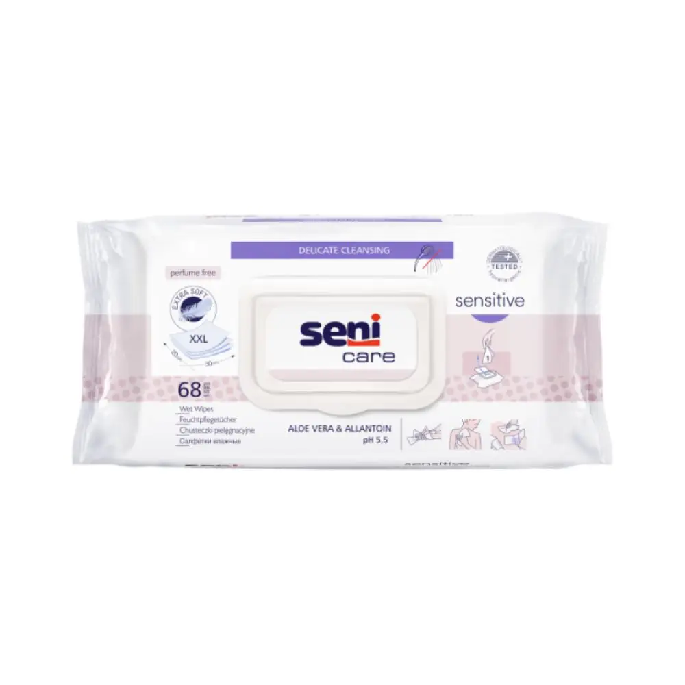 Seni Care Wet Wipes Sensitive Υγρά Μαντηλάκια Καθαρισμού (68τμχ)