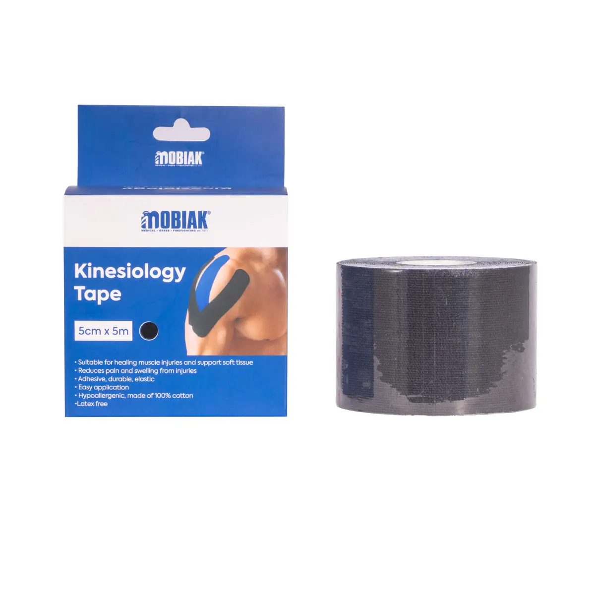 Ταινία Κινησιοθεραπείας Kinesio Tape 5 cm | MOBIAK | Μαύρο