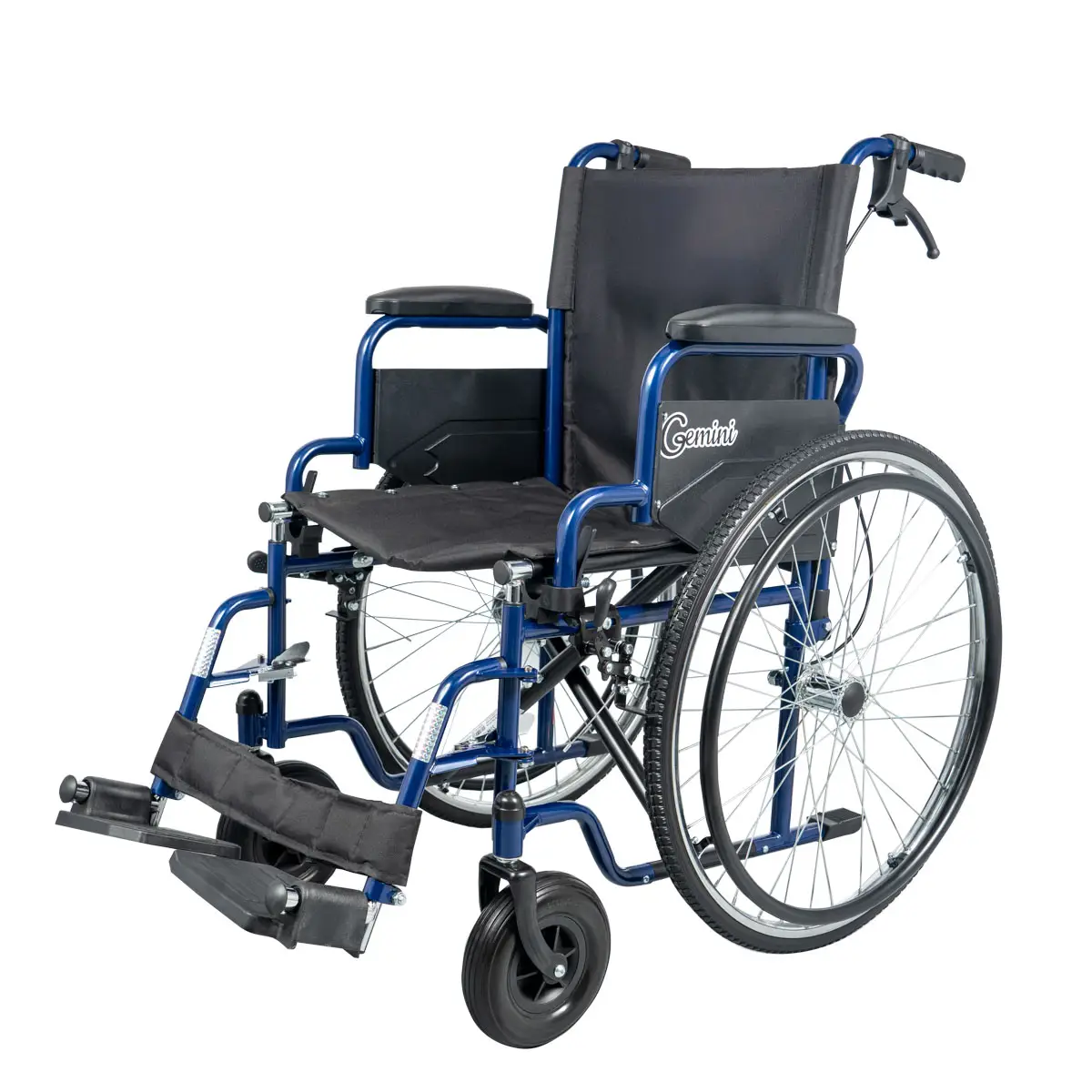 Αναπηρικό Αμαξίδιο Απλού Τύπου Gemini Blue – MOBIAK | 43 cm