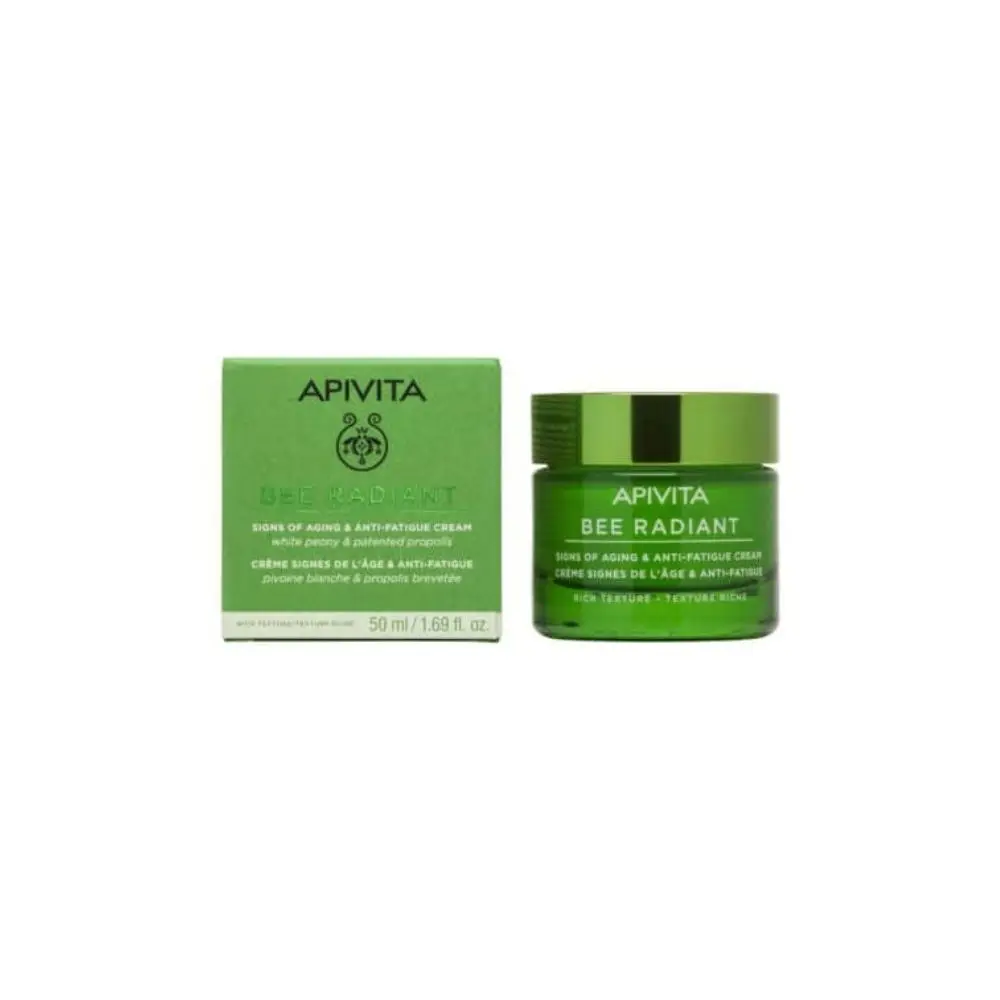 APIVITA Bee Radiant White Peony & Patented Propolis Signs of Aging & Anti-Fatigue Cream Rich Texture 50ml