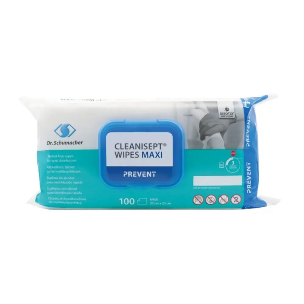 Bournas Cleanisept Wipes Maxi Surface Disinfection Wipes 100pcs