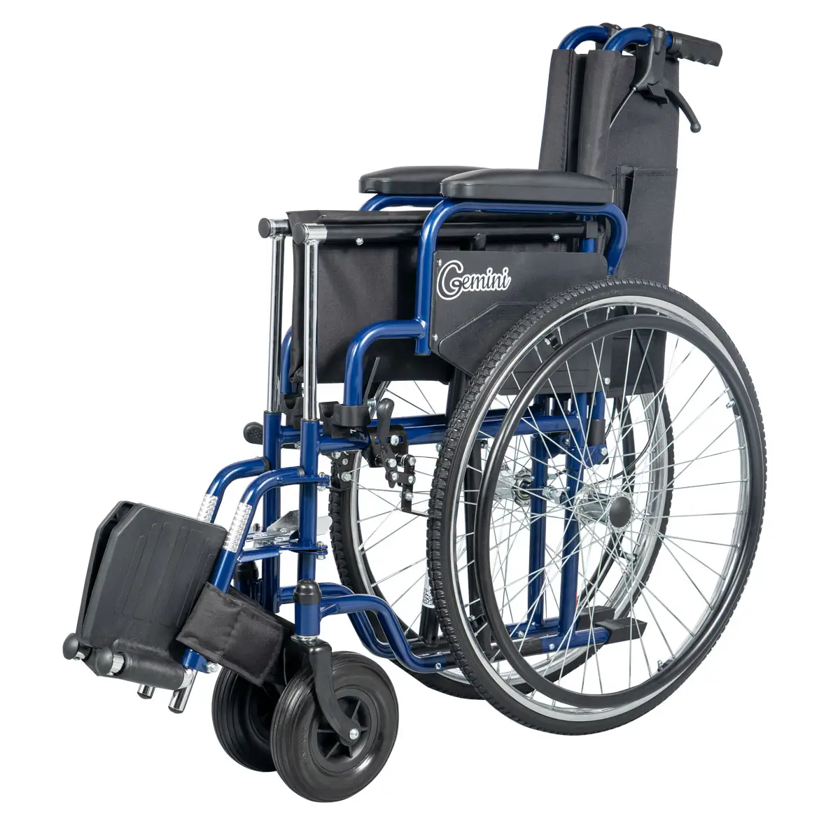 Αναπηρικό Αμαξίδιο Απλού Τύπου Gemini Blue – MOBIAK | 43 cm