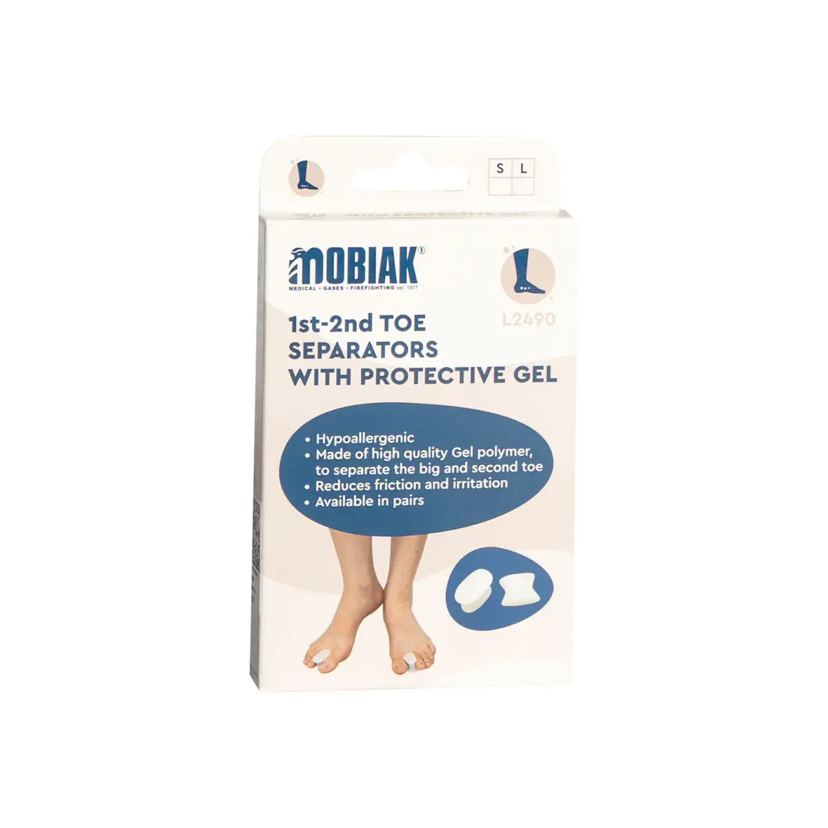 Séparateur d'orteils gel 1er–2e (paire) | MOBIAK | S