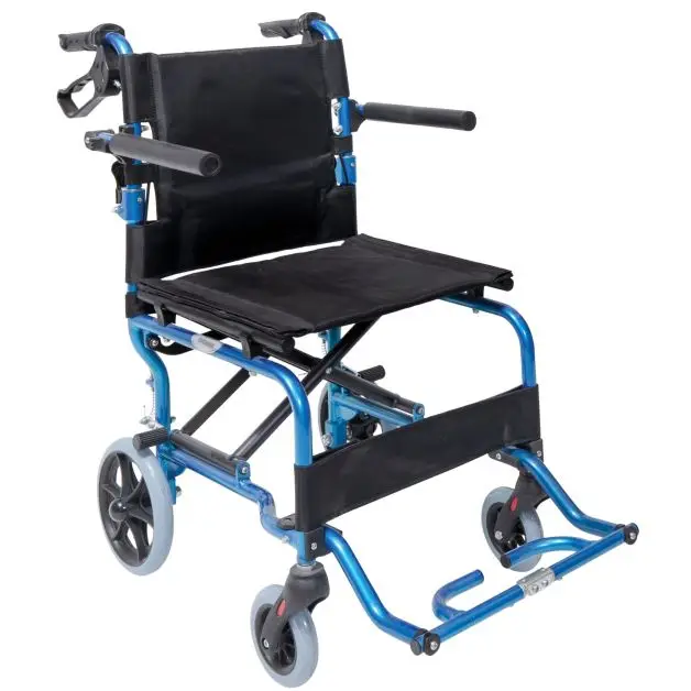 Mobiak Αναπηρικό Αμαξίδιο Μεταφοράς Αλουμινίου Με Τσάντα 0808377 Μπλε