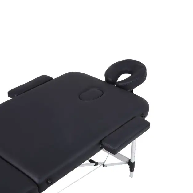 Mobiak Professional Folding Massage Table 2 Sections Aluminum 70cm Black - 200kg Capacity