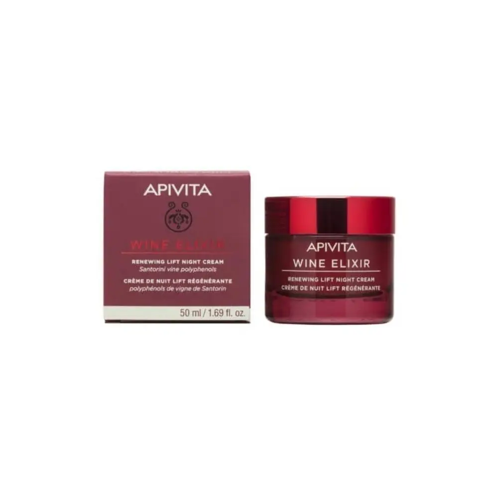 Apivita Wine Elixir Renewing Lift Night Cream with Santorini Vine Polyphenols 50ml
