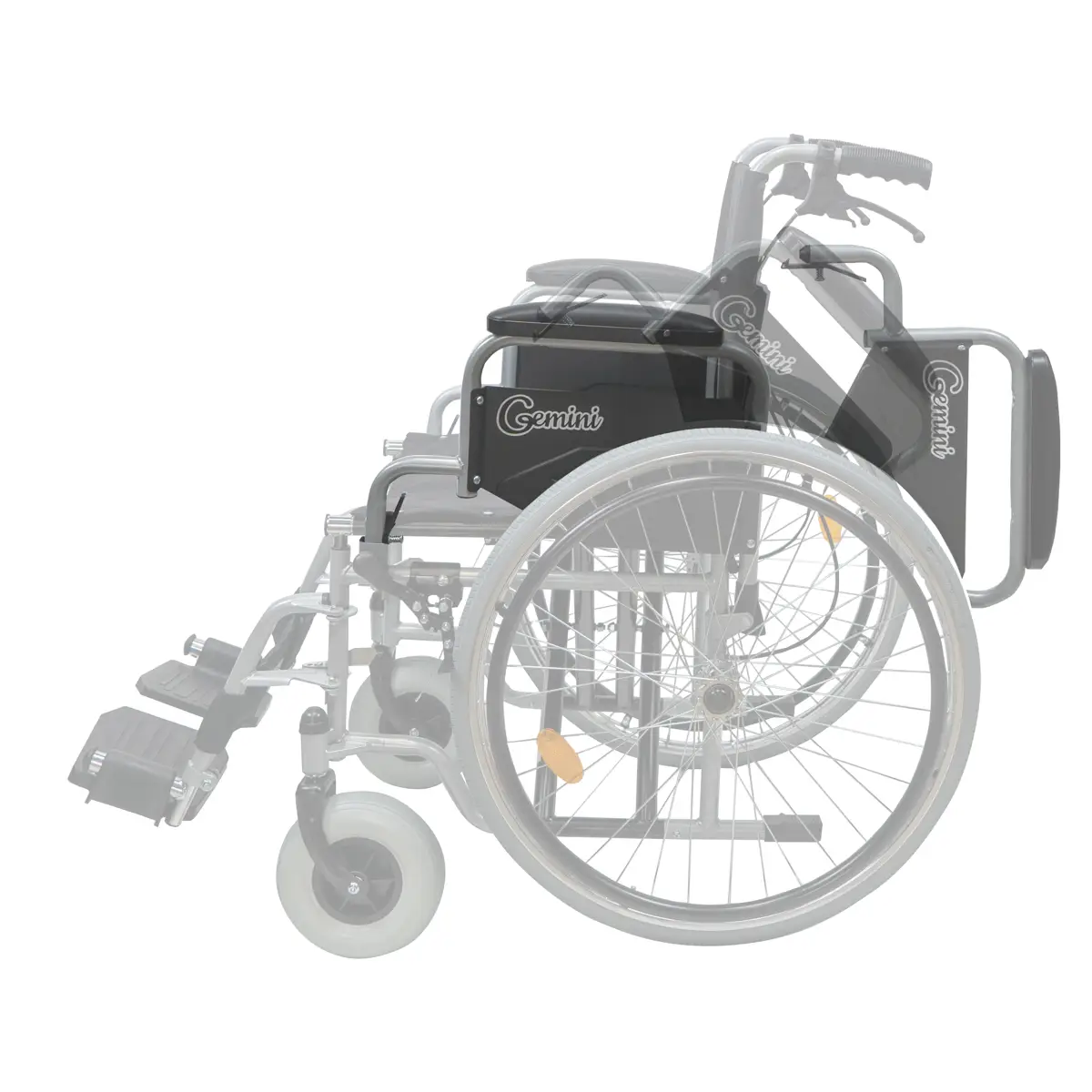 Αναπηρικό Αμαξίδιο Απλού Τύπου Gemini – MOBIAK | 43 cm