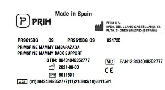 Ζώνη Μέσης Primspine Care+ Μπεζ | PRIM | Μέγεθος S