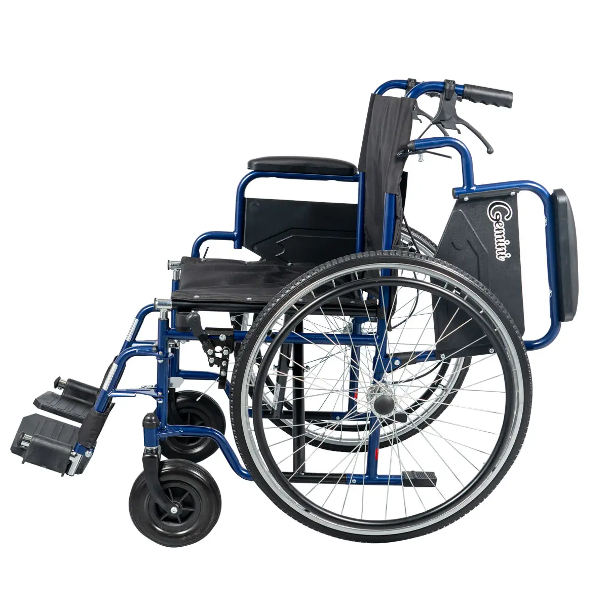 Αναπηρικό Αμαξίδιο Απλού Τύπου Gemini Blue – MOBIAK | 43 cm