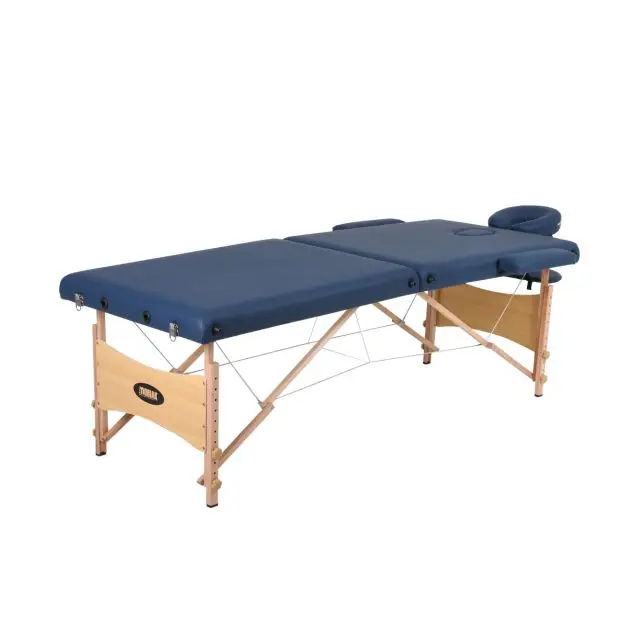Mobiak Wooden Folding Massage Table 2-Section Blue 70cm with Accessories | 200kg