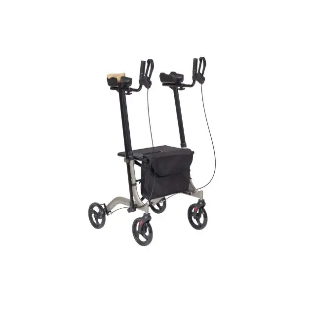 Mobiak Aluminum Rollator with Forearm Support & Seat - Heavy Duty Walker for Elderly 300lbs