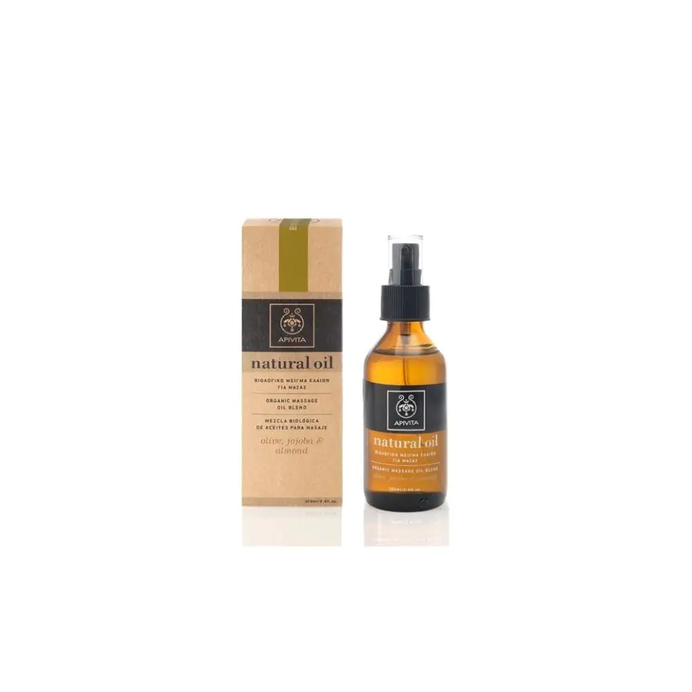 Apivita Organic Massage Oil Blend with almond, olive, and jojoba 100ml