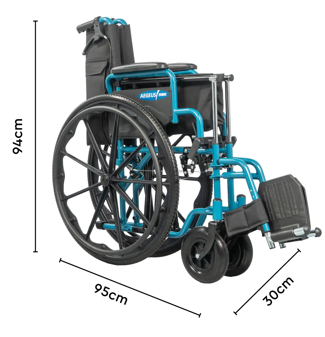 Αναπηρικό Αμαξίδιο Απλού Τύπου Aegeus | MOBIAK | 43 cm